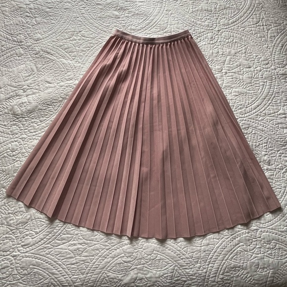 Pink Pleated Midi Skirt - Picture 3 of 5